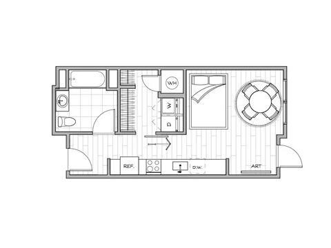 a diagram of a city with different colored lines and buildings at Lotus Gallacher luxury apartments for rent in Salt Lake City, UT